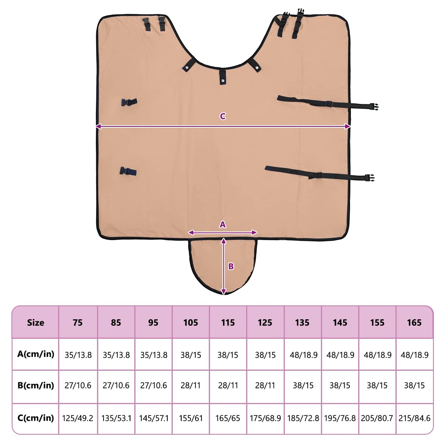 Horse Blanket Cappuccino 125 cm Polyester