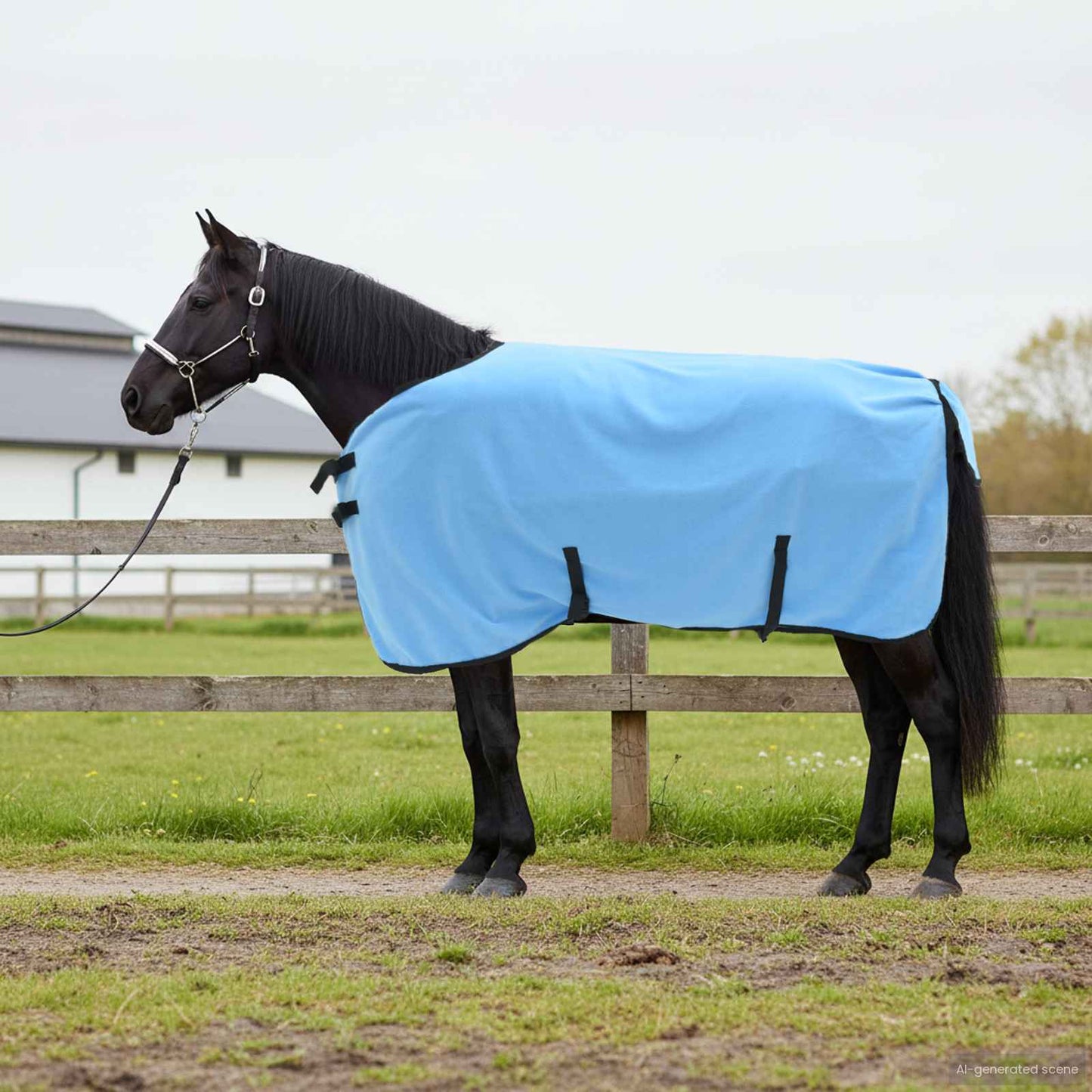 Horse Blanket Full Aqua 115 cm Polyester Fleece