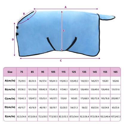Horse Blanket Full Aqua 115 cm Polyester Fleece
