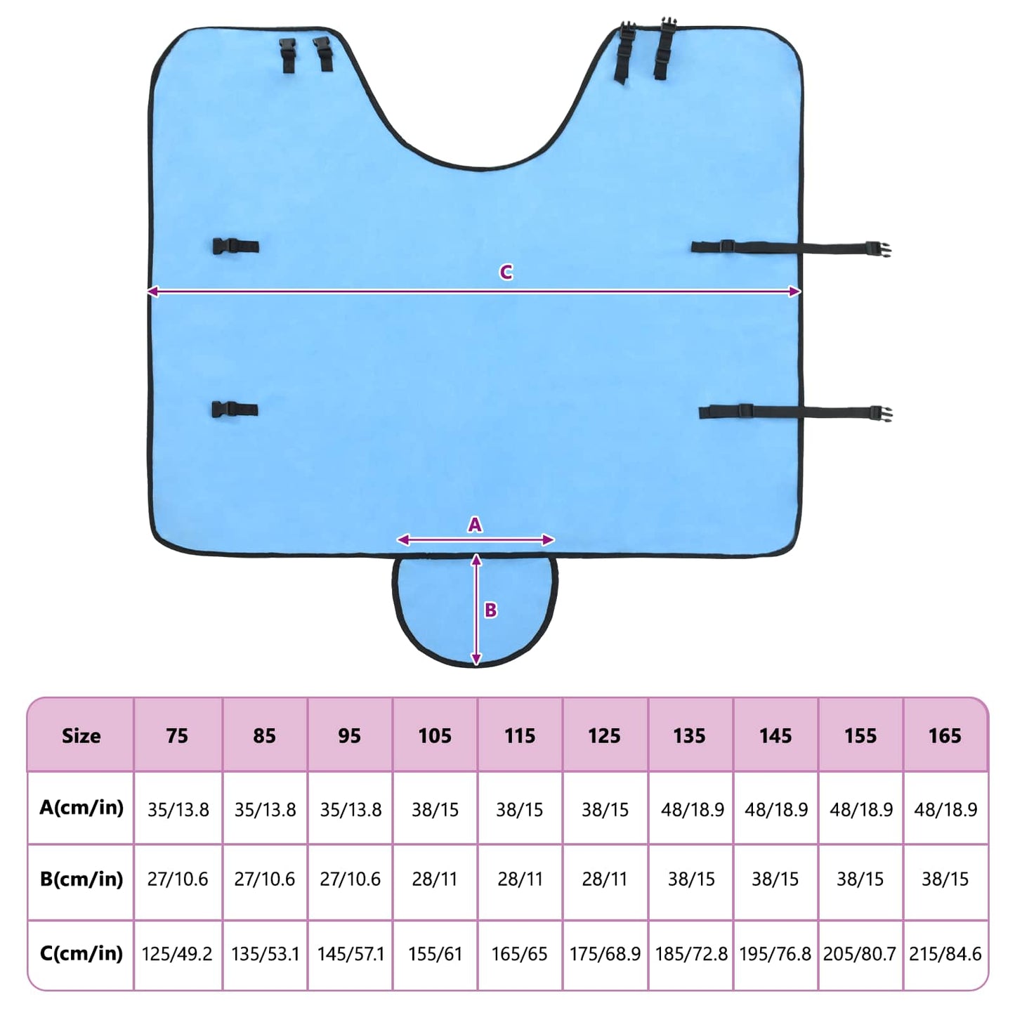 Horse Blanket Full Aqua 115 cm Polyester Fleece