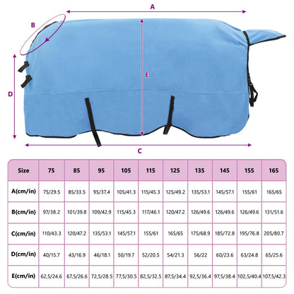 Horse Blanket Full Aqua 135 cm Polyester Fleece