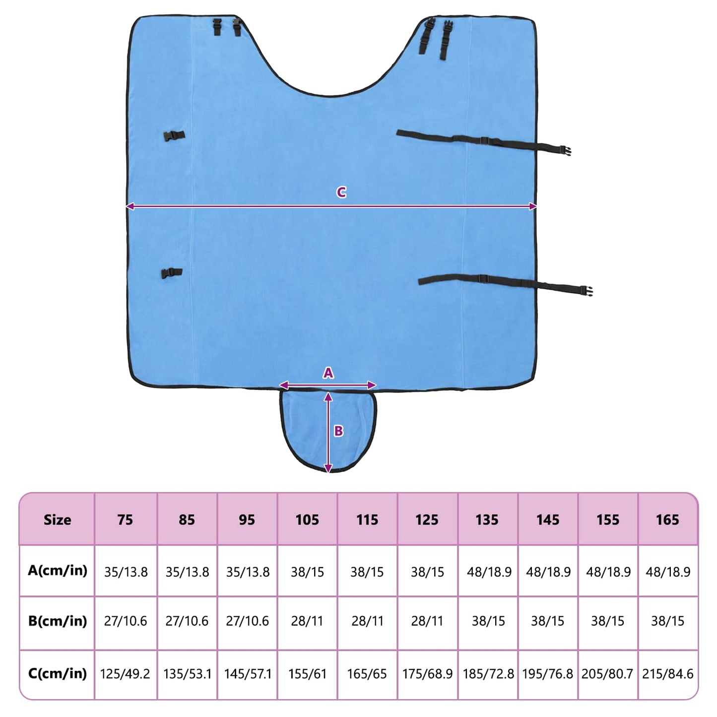 Horse Blanket Full Aqua 135 cm Polyester Fleece