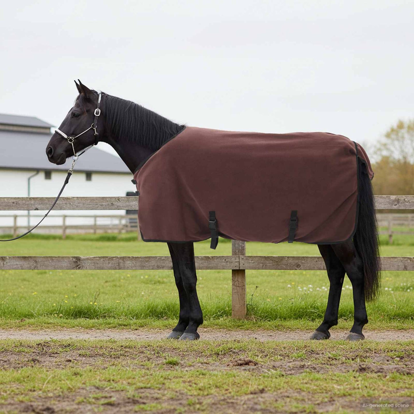 Horse Blanket Full Dark Brown 85 cm Polyester Fleece