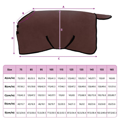 Horse Blanket Full Dark Brown 85 cm Polyester Fleece