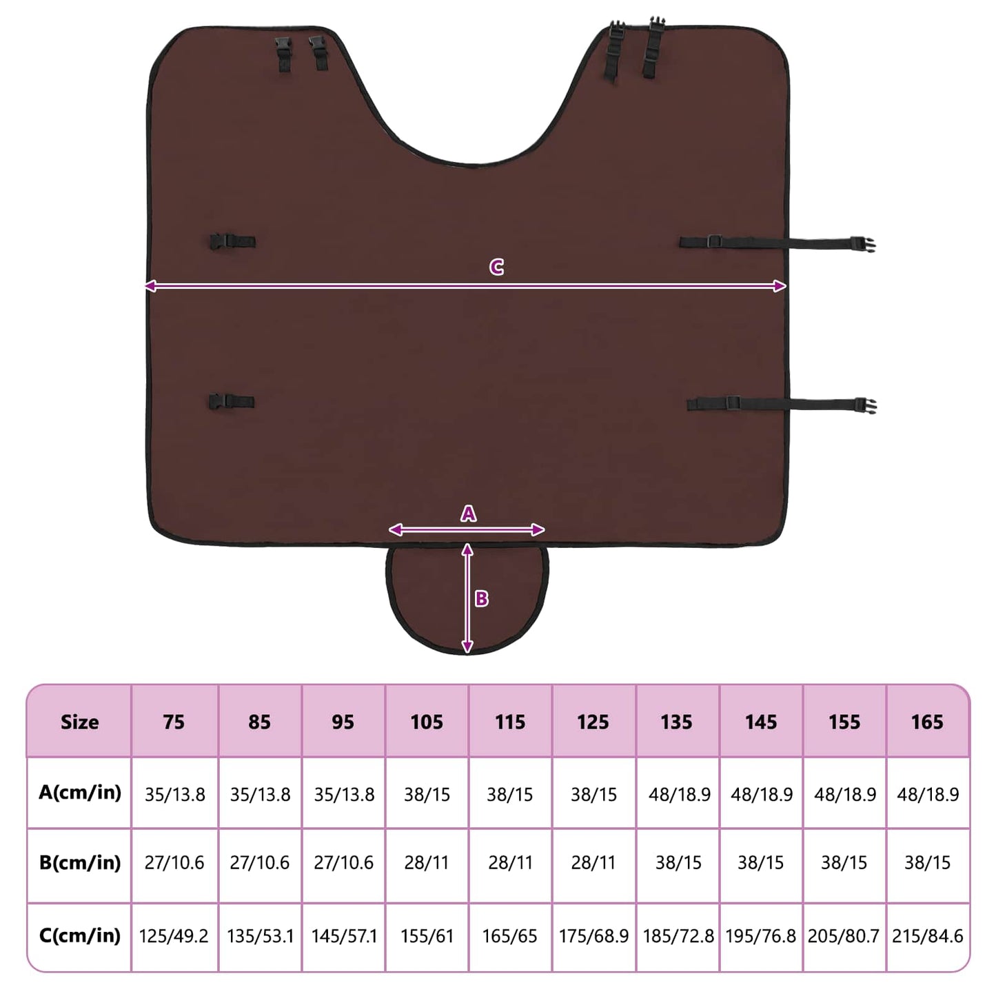 Horse Blanket Full Dark Brown 85 cm Polyester Fleece