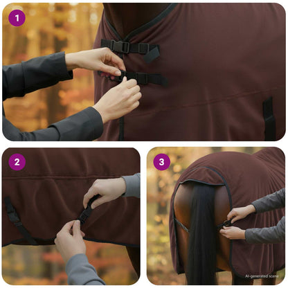 Horse Blanket Full Dark Brown 125 cm Polyester Fleece
