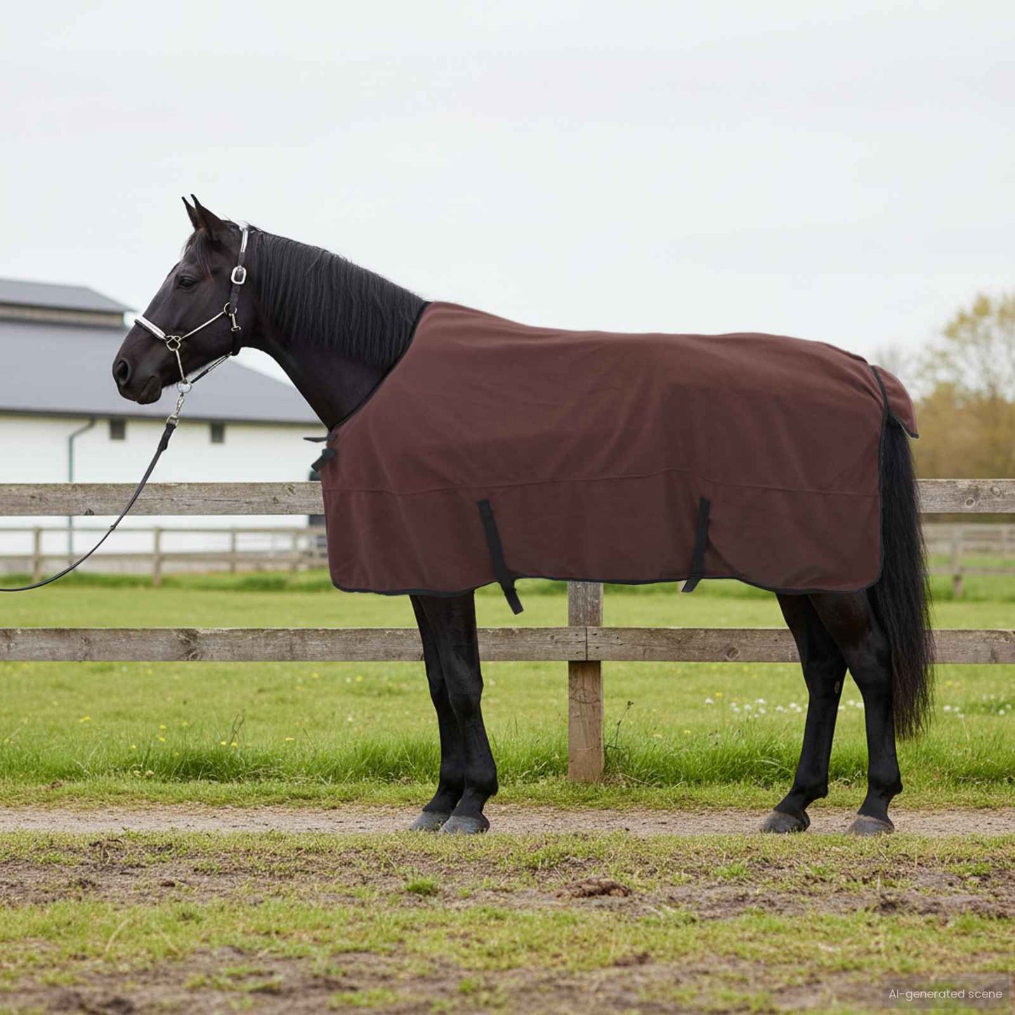 Horse Blanket Full Dark Brown 125 cm Polyester Fleece