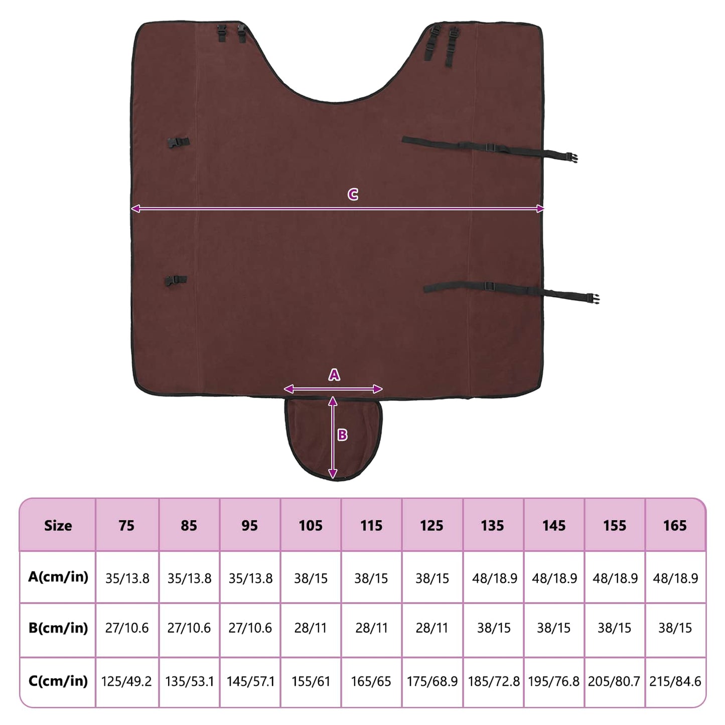 Horse Blanket Full Dark Brown 135 cm Polyester Fleece