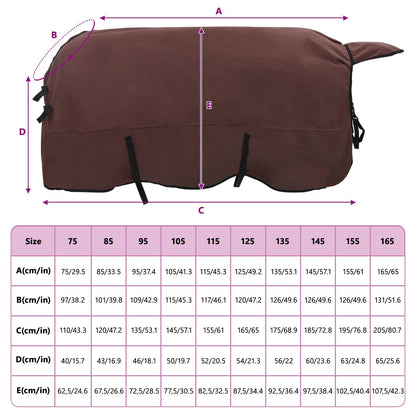 Horse Blanket Full Dark Brown 155 cm Polyester Fleece