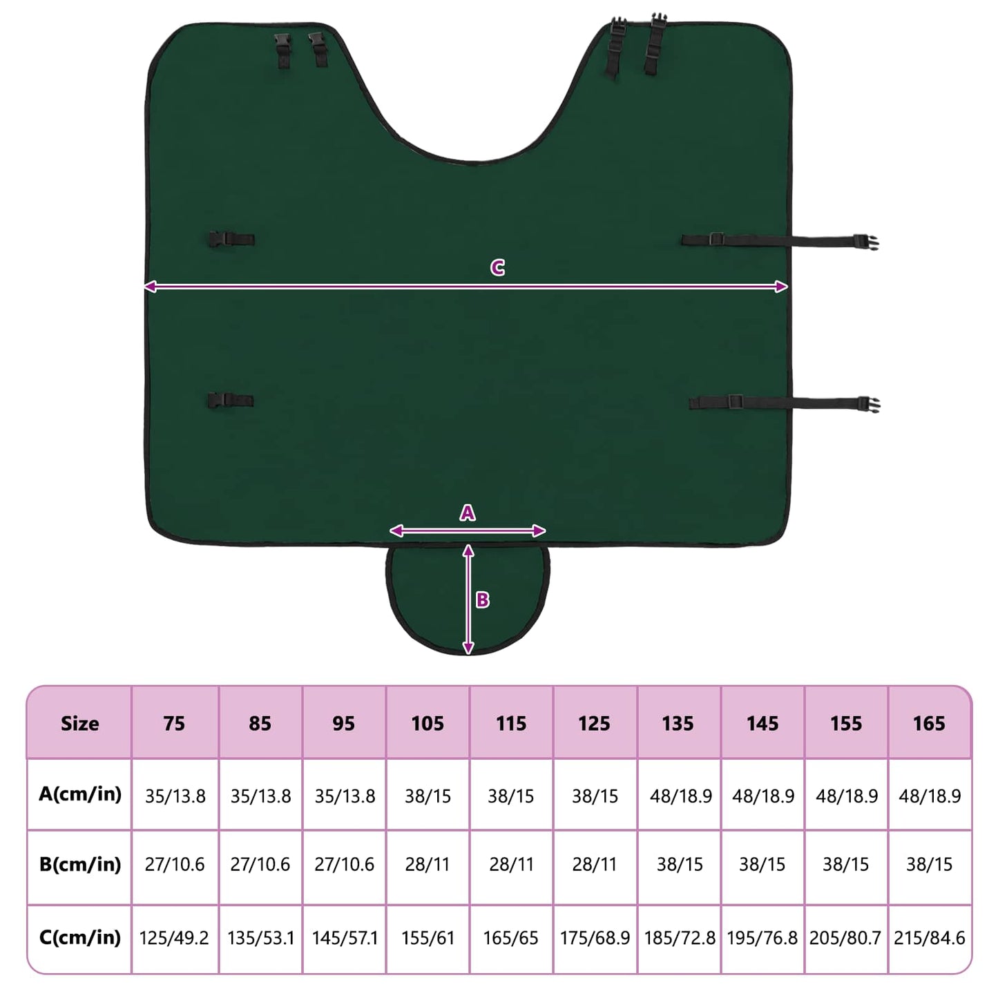 Horse Blanket Full Dark Green 115 cm Polyester Fleece