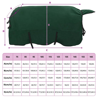 Horse Blanket Full Dark Green 145 cm Polyester Fleece