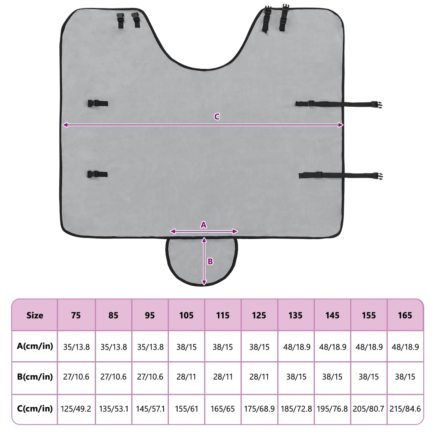 Horse Blanket Full Light Grey and Pink 85 cm Polyester Fleece