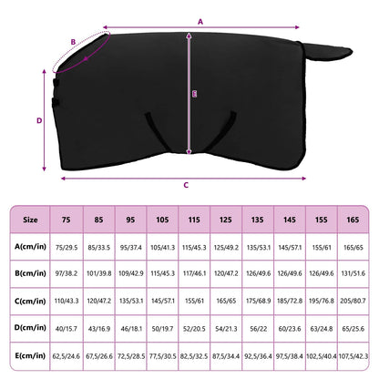 Horse Blanket Black 105 cm Polyester Fleece