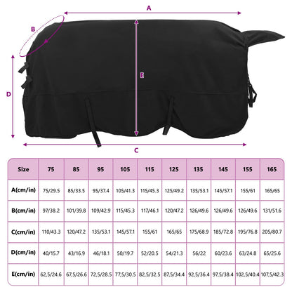 Horse Blanket Black 135 cm Polyester Fleece