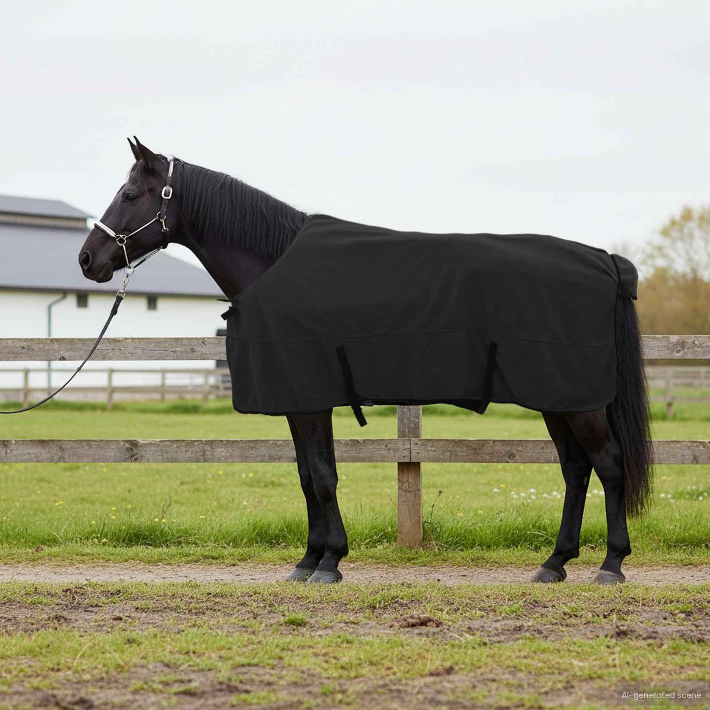 Horse Blanket Black 145 cm Polyester Fleece