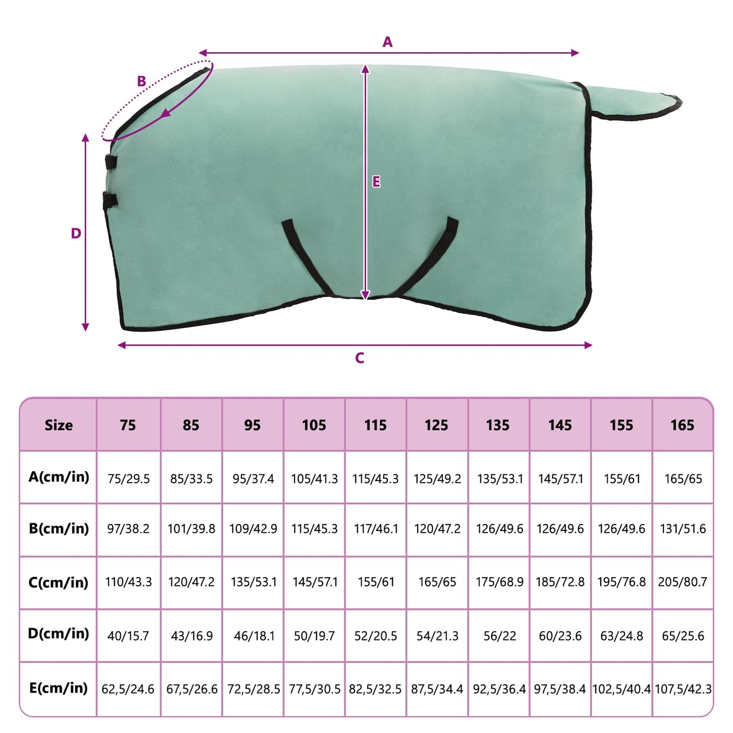 Horse Blanket Special Green 115 cm Polyester Fleece