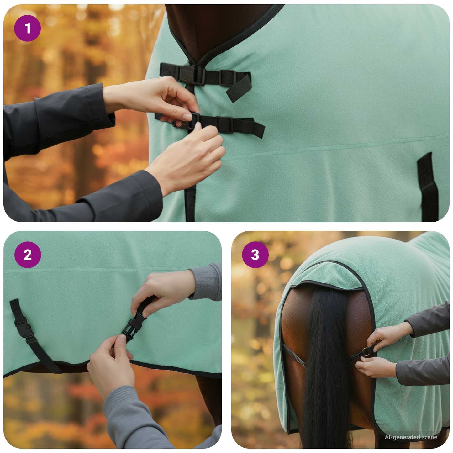 Horse Blanket Special Green 165 cm Polyester Fleece