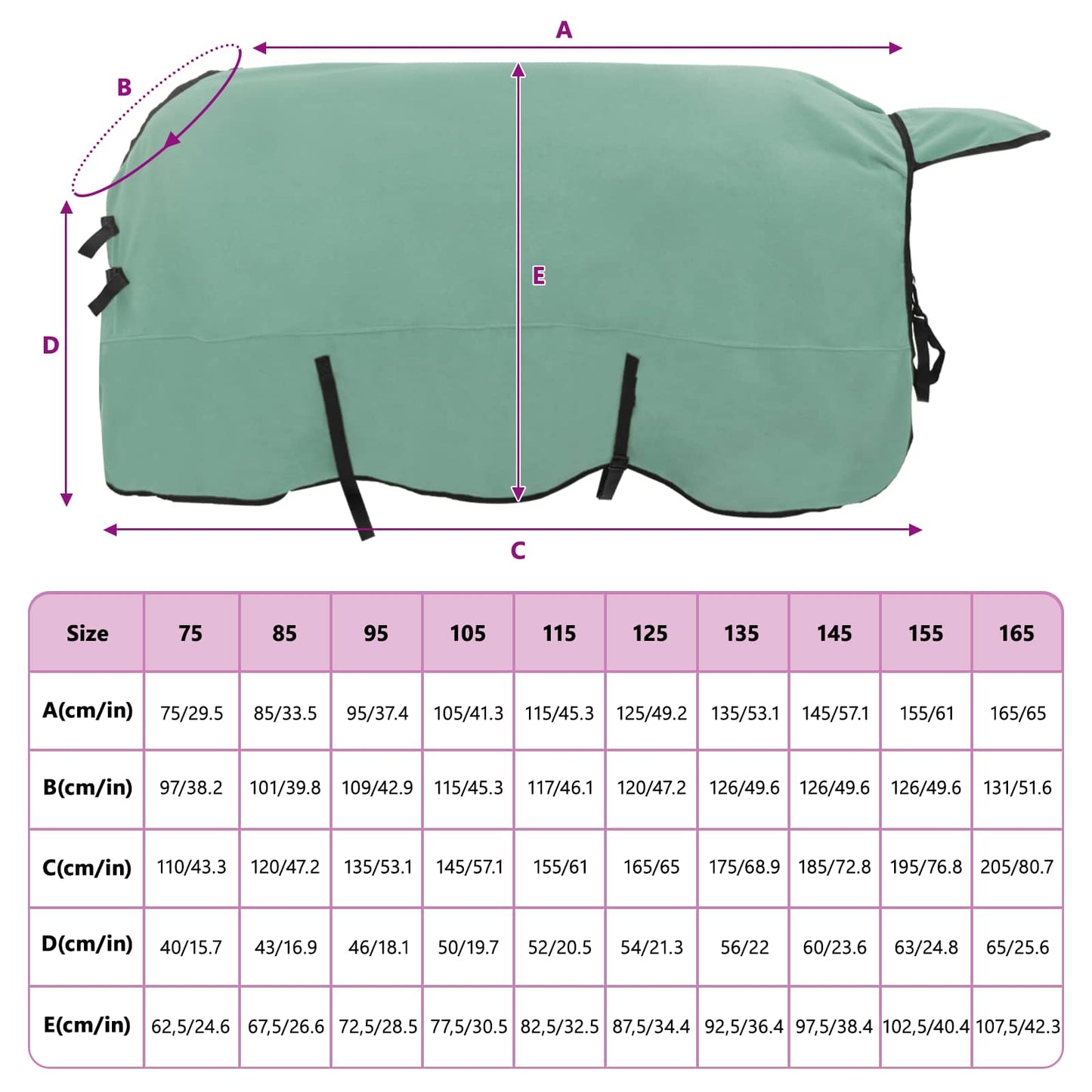 Horse Blanket Special Green 165 cm Polyester Fleece