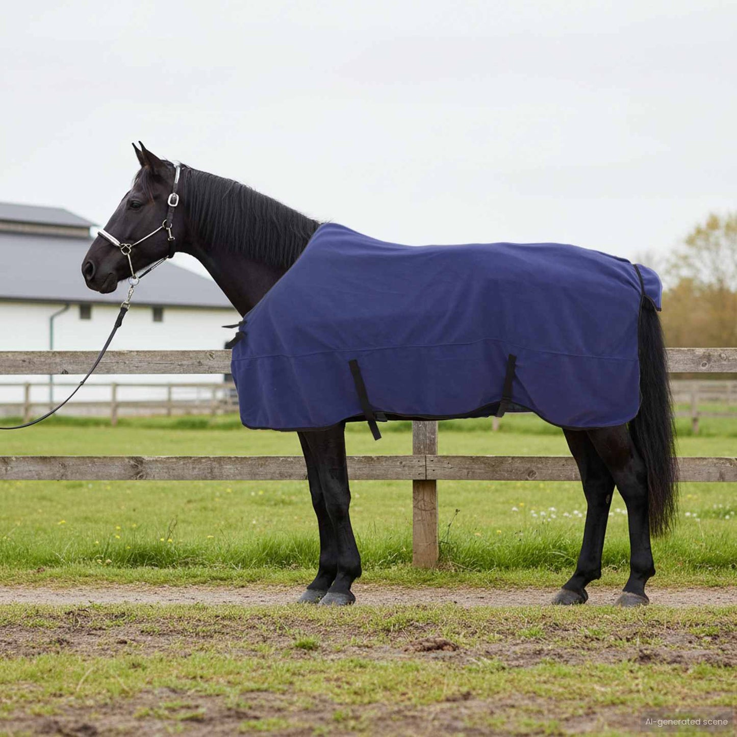 Horse Blanket Navy Blue 145 cm Polyester Fleece
