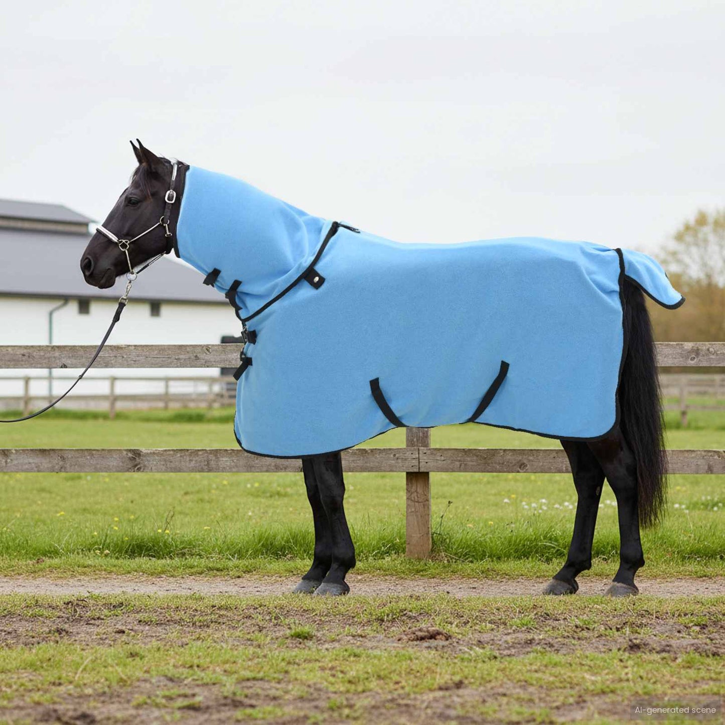 Horse Blanket Full Aqua 105 cm Polyester Fleece