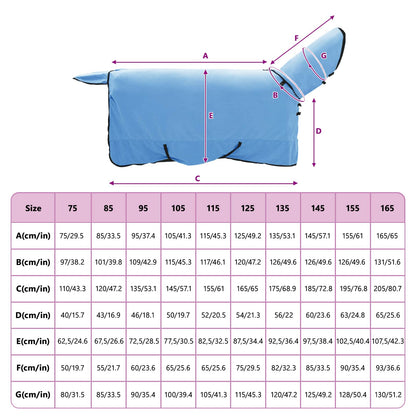 Horse Blanket Full Aqua 125 cm Polyester Fleece