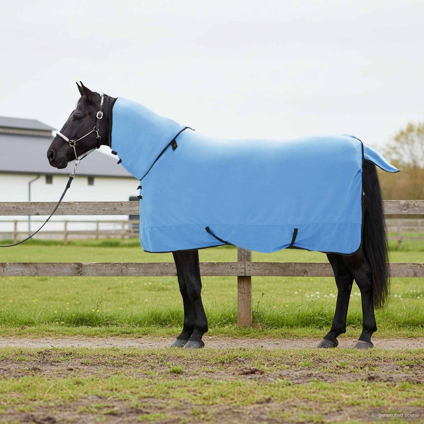 Horse Blanket Full Aqua 135 cm Polyester Fleece