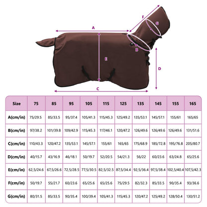 Horse Blanket Full Dark Brown 95 cm Polyester Fleece