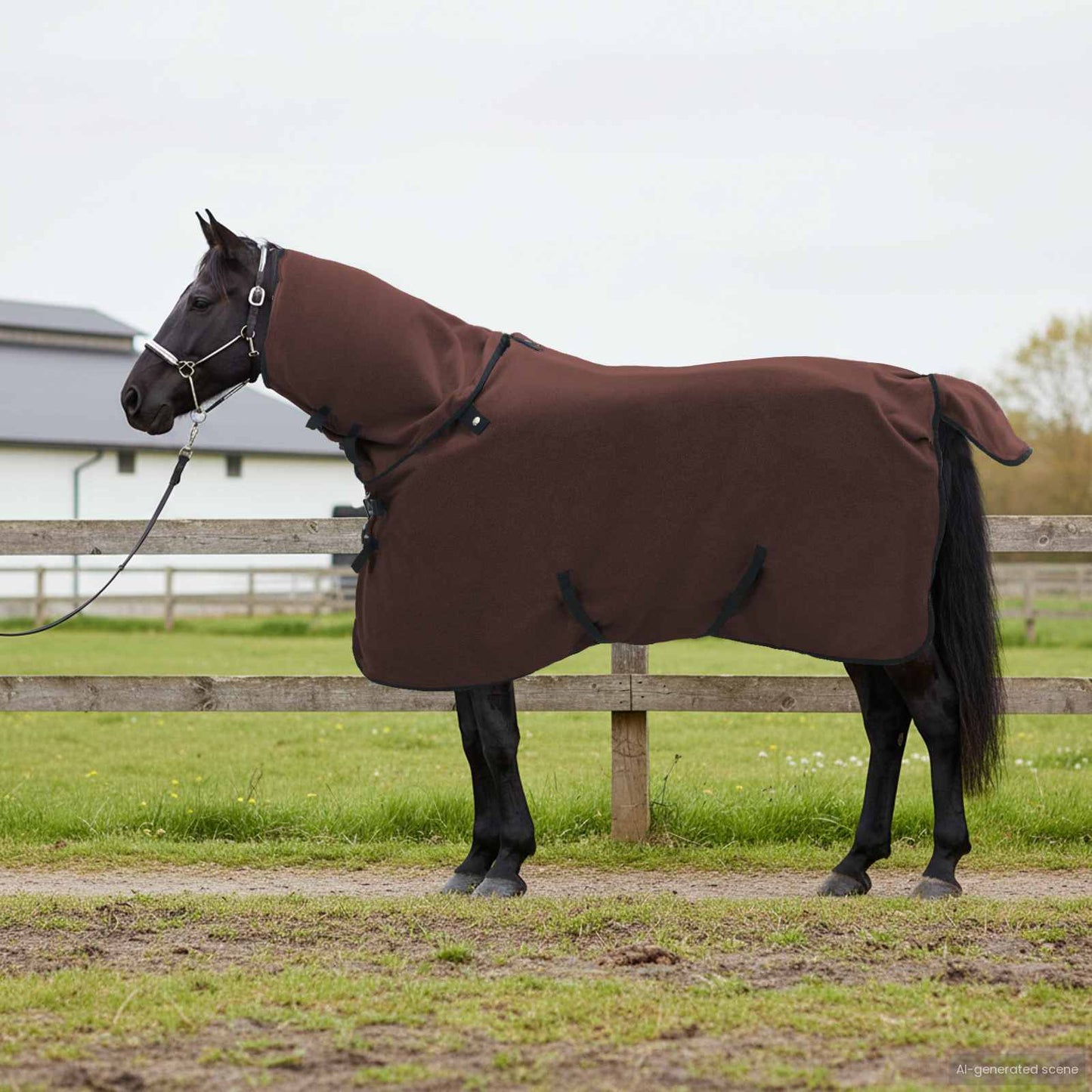 Horse Blanket Full Dark Brown 105 cm Polyester Fleece