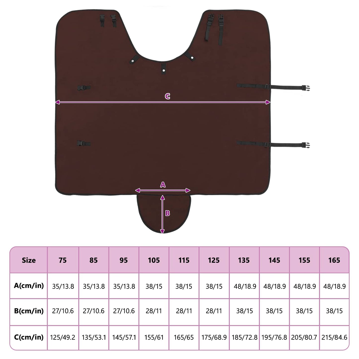 Horse Blanket Full Dark Brown 105 cm Polyester Fleece