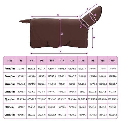 Horse Blanket Full Dark Brown 155 cm Polyester Fleece