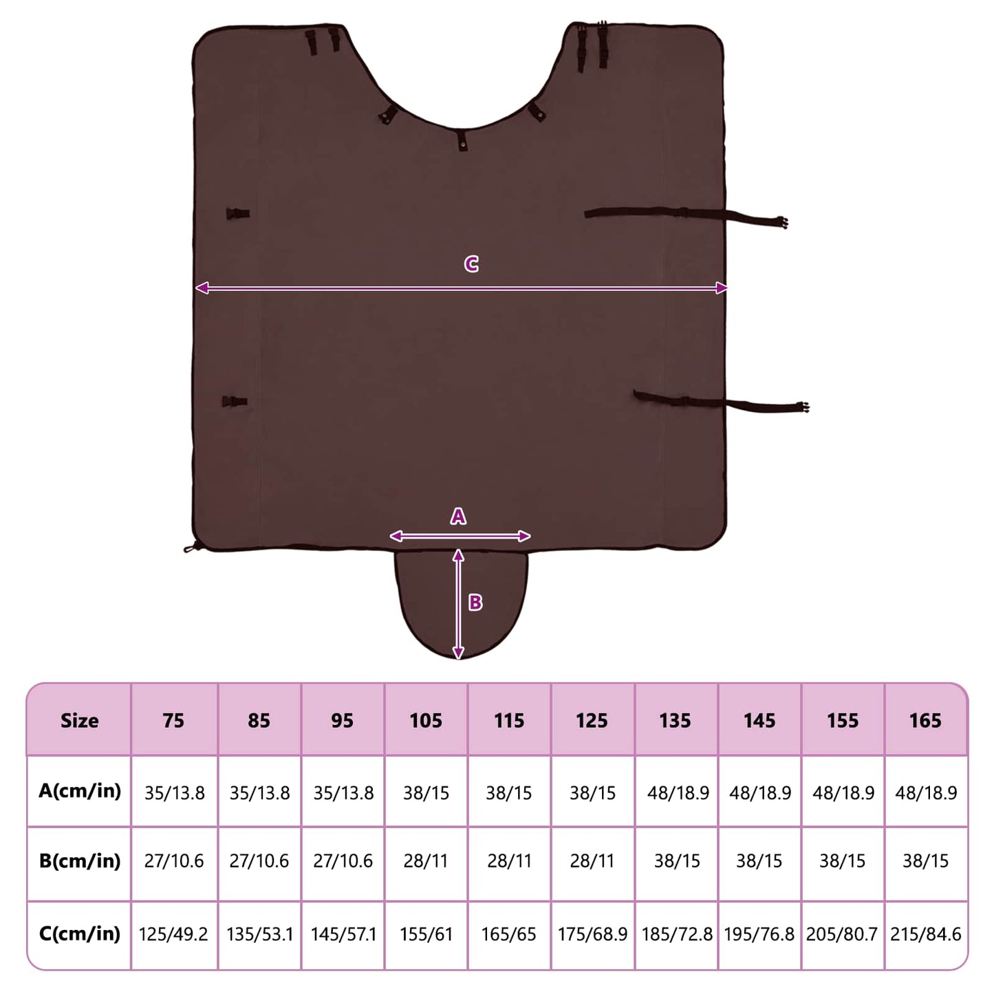 Horse Blanket Full Dark Brown 155 cm Polyester Fleece