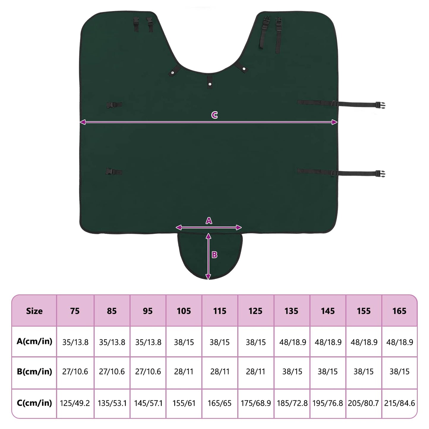 Horse Blanket Full Dark Green 75 cm Polyester Fleece
