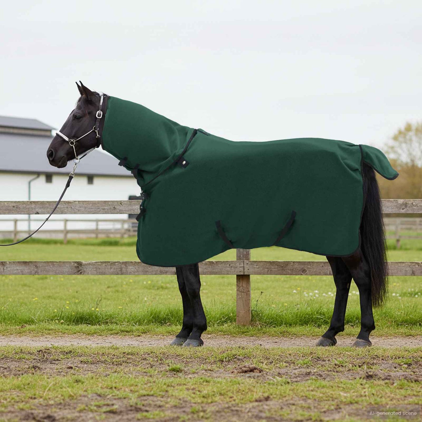 Horse Blanket Full Dark Green 115 cm Polyester Fleece