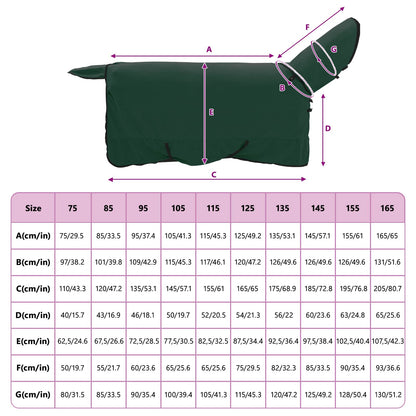 Horse Blanket Full Dark Green 145 cm Polyester Fleece