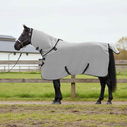 Horse Blanket Full Light Grey and Pink 95 cm Polyester Fleece