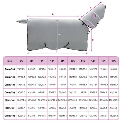 Horse Blanket Full Light Grey and Pink 105 cm Polyester Fleece