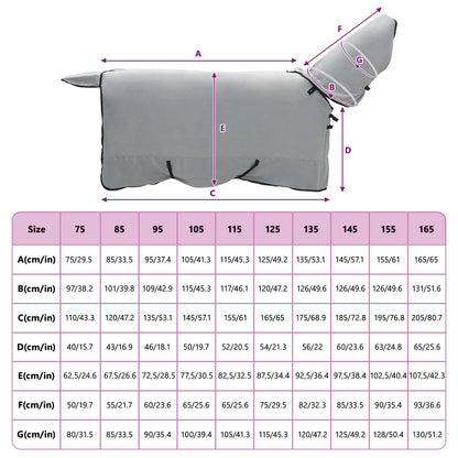Horse Blanket Full Light Grey and Pink 135 cm Polyester Fleece
