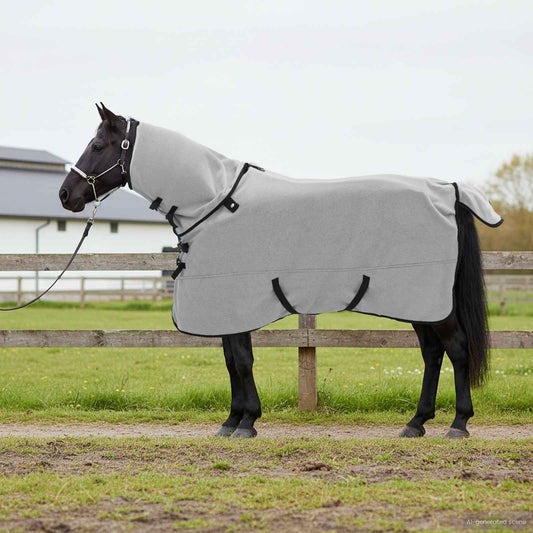 Horse Blanket Light Grey and Pink 145 cm Polyester Fleece