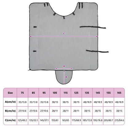 Horse Blanket Full Light Grey and Pink 155 cm Polyester Fleece