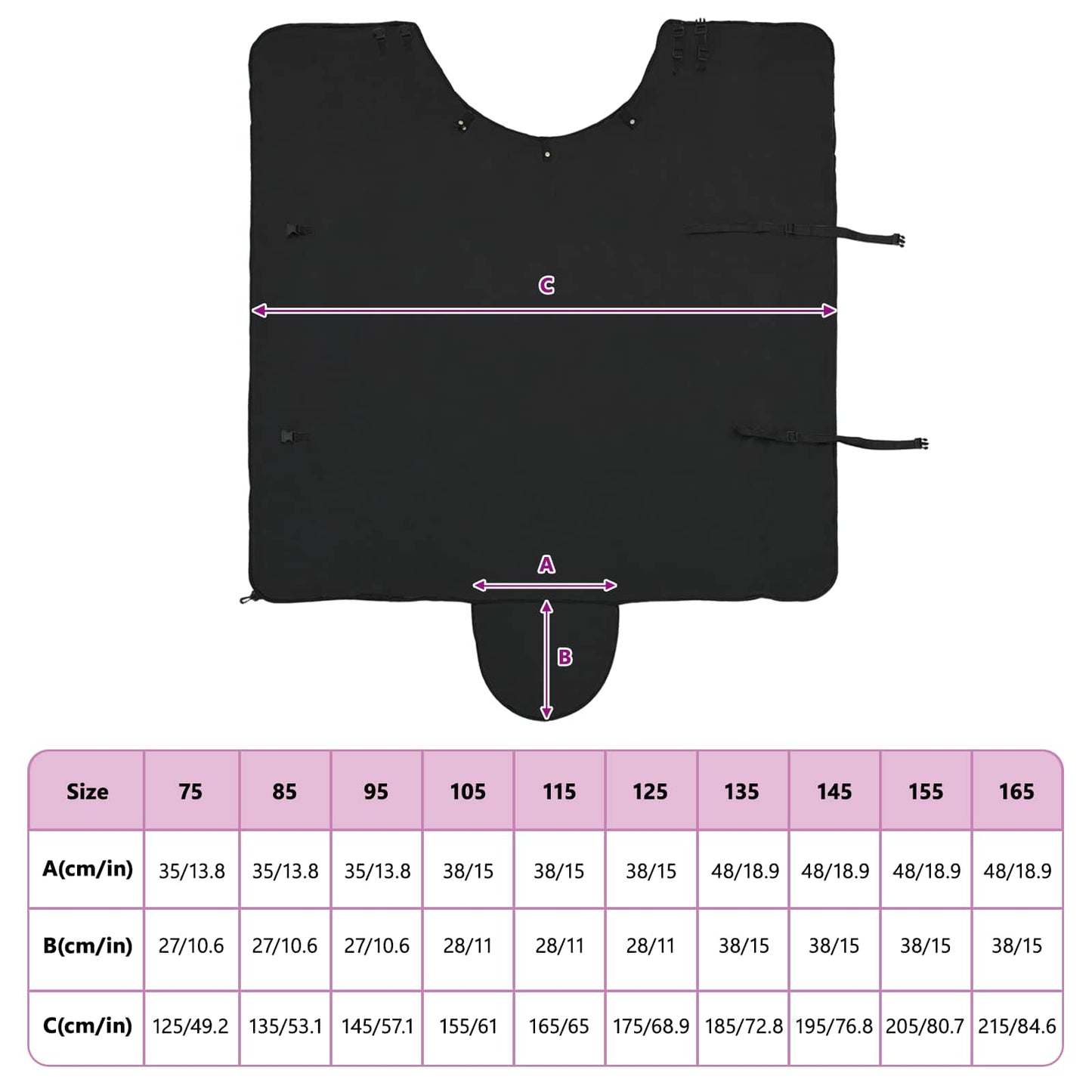 Horse Blanket Black 85 cm Polyester Fleece
