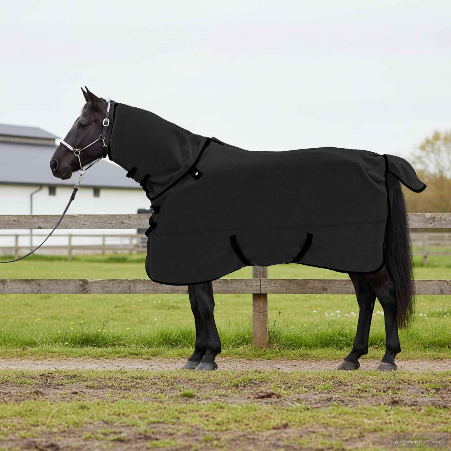 Horse Blanket Black 165 cm Polyester Fleece