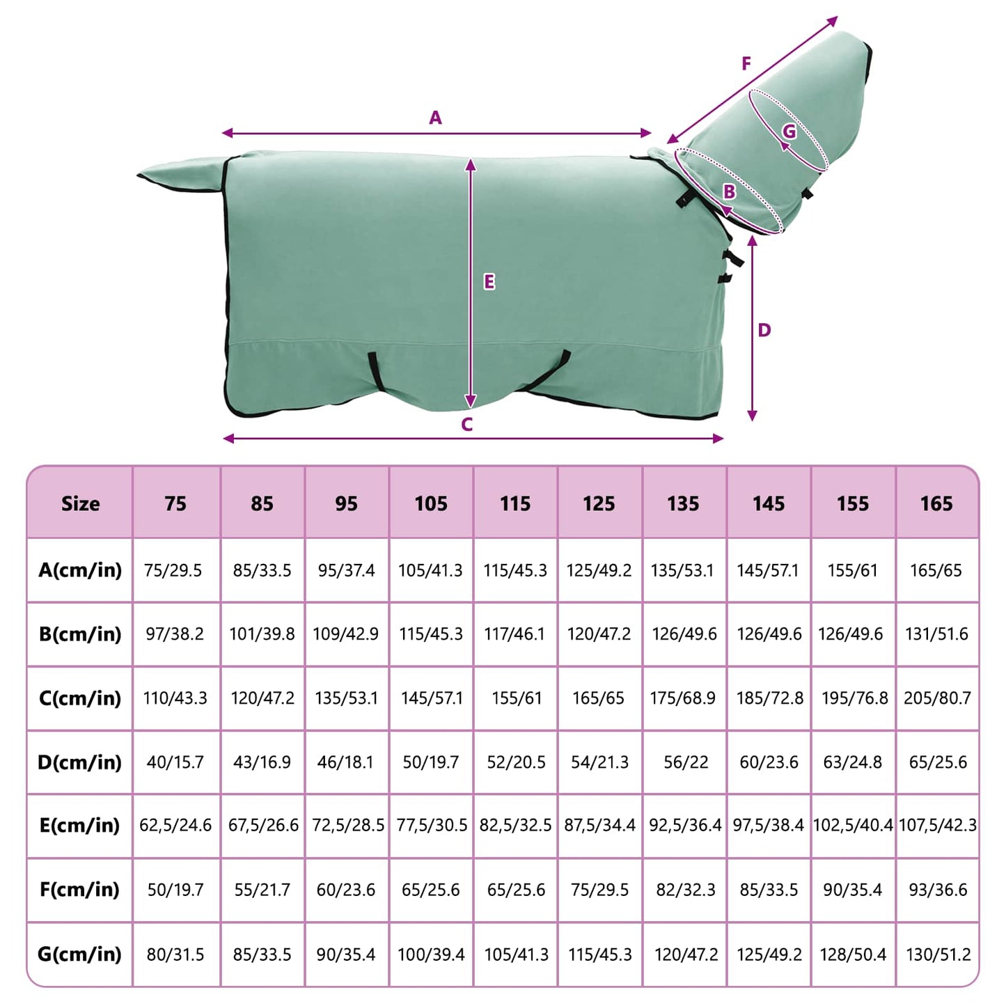 Horse Blanket Special Green 125 cm Polyester Fleece