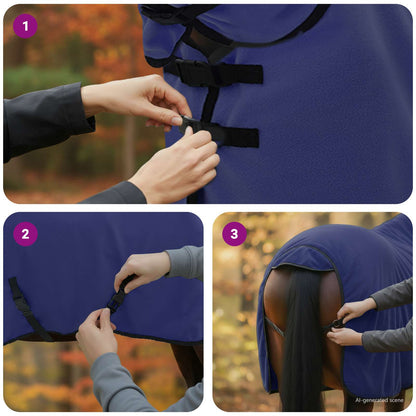 Horse Blanket Navy Blue 75 cm Polyester Fleece