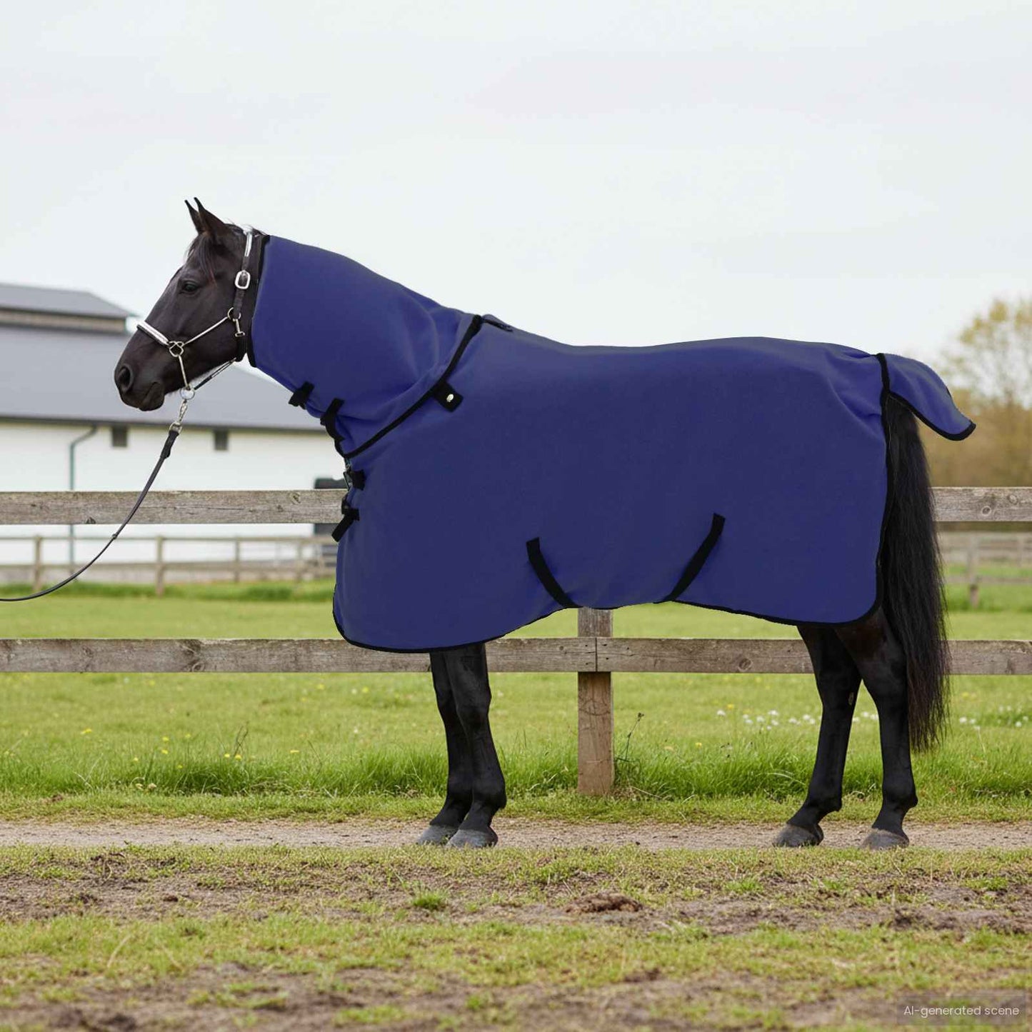 Horse Blanket Navy Blue 115 cm Polyester Fleece