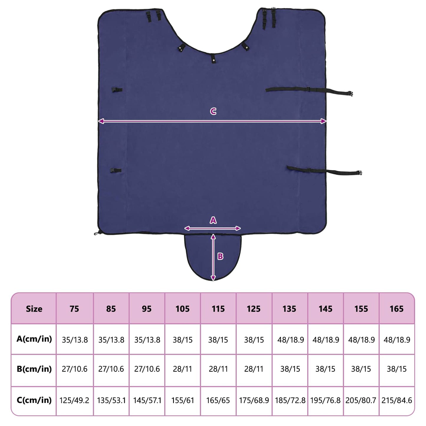 Horse Blanket Navy Blue 135 cm Polyester Fleece