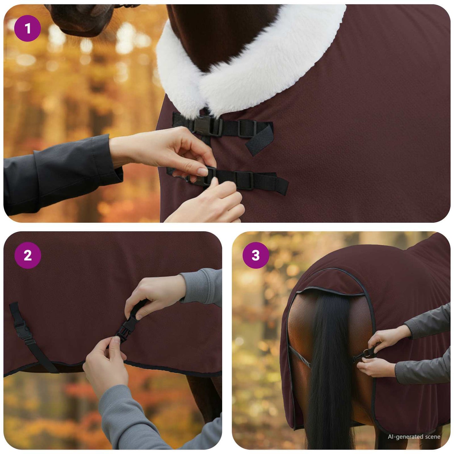 Horse Blanket Full Dark Brown 85 cm Polar fleece