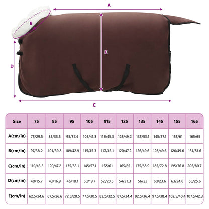 Horse Blanket Full Dark Brown 85 cm Polar fleece