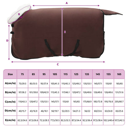 Horse Blanket Full Dark Brown 135 cm Polar fleece