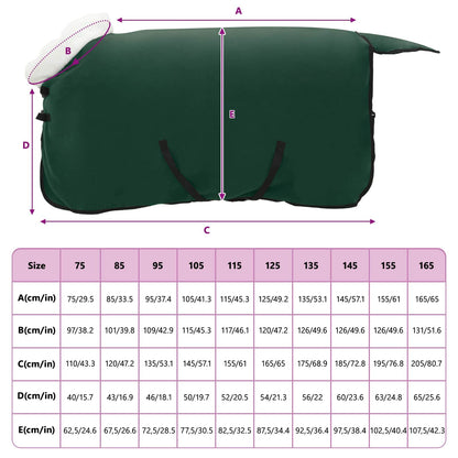Horse Blanket Full Dark Green 75 cm Polar fleece