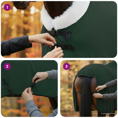 Horse Blanket Full Dark Green 85 cm Polar fleece